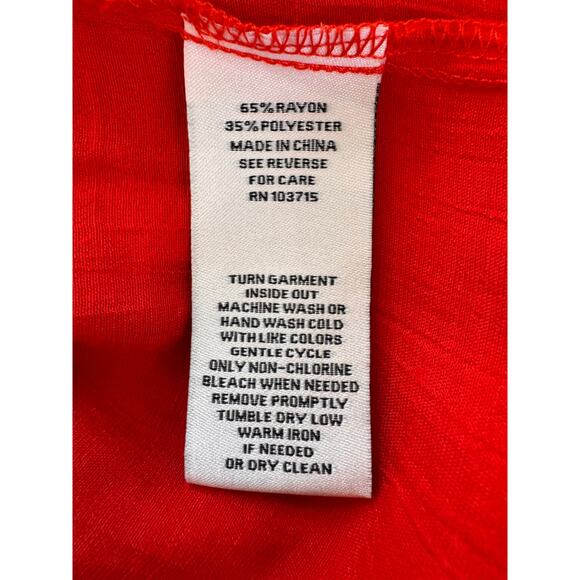 New NANETTE LEPORE Women's Red Flutter Sleeve Top Size XS Oversized - Picture 6 of 6